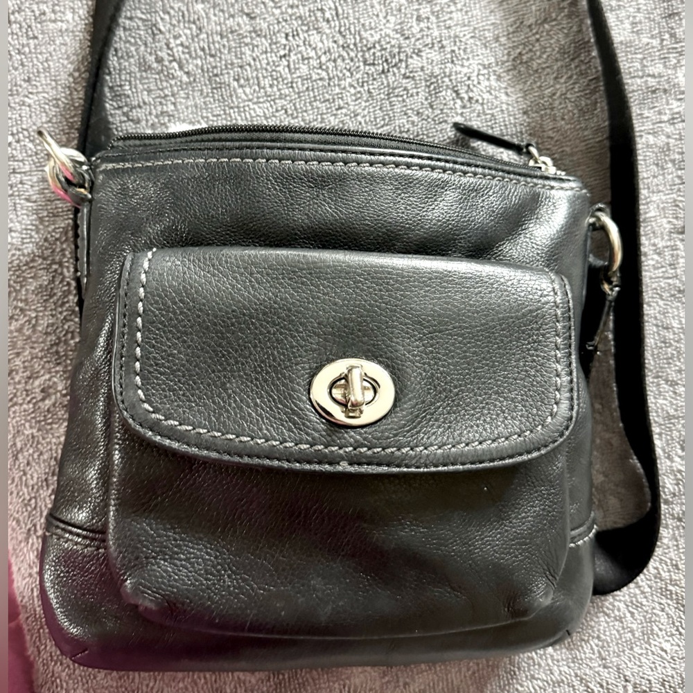 Authentic black crossbody Coach bag.